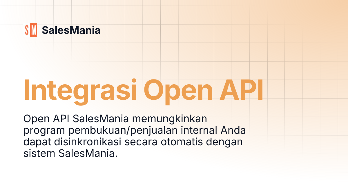 Integrasi Open API | SalesMania